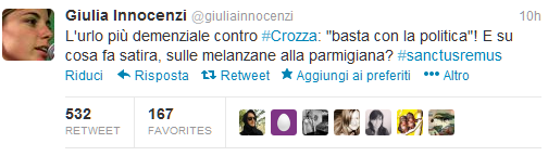 #sanctusremus_top tweet giuliainnocenzi