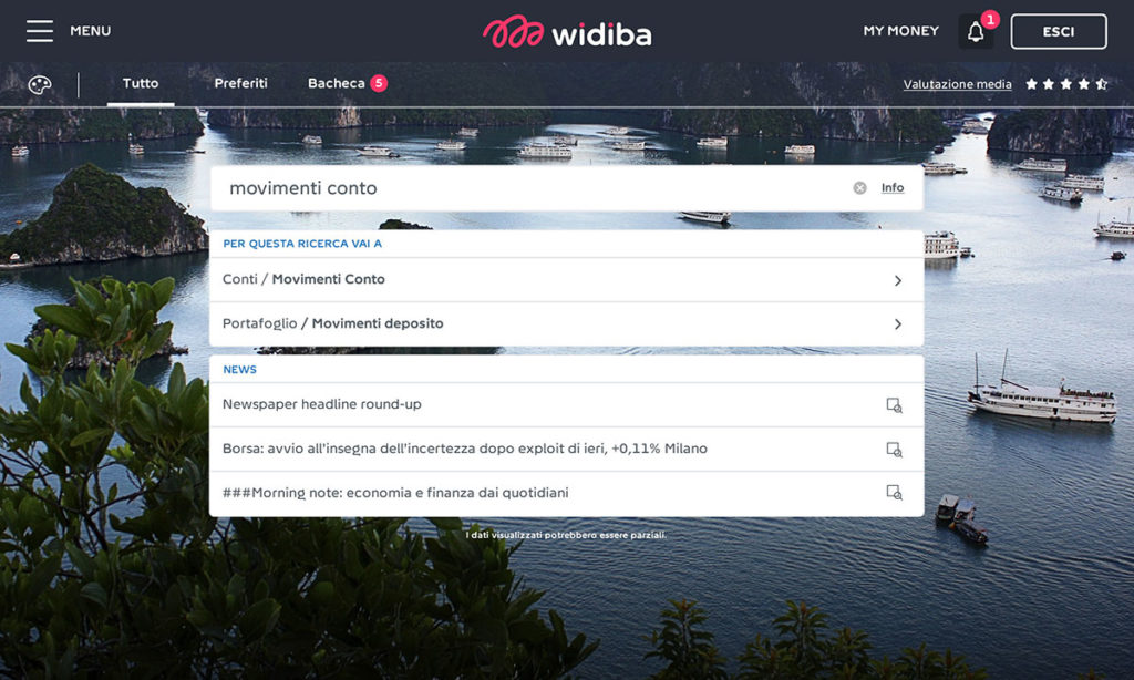 widiba banca social motore ricerca movimenti