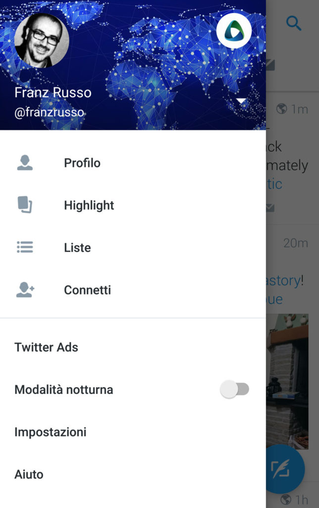 twitter android modalità notturna