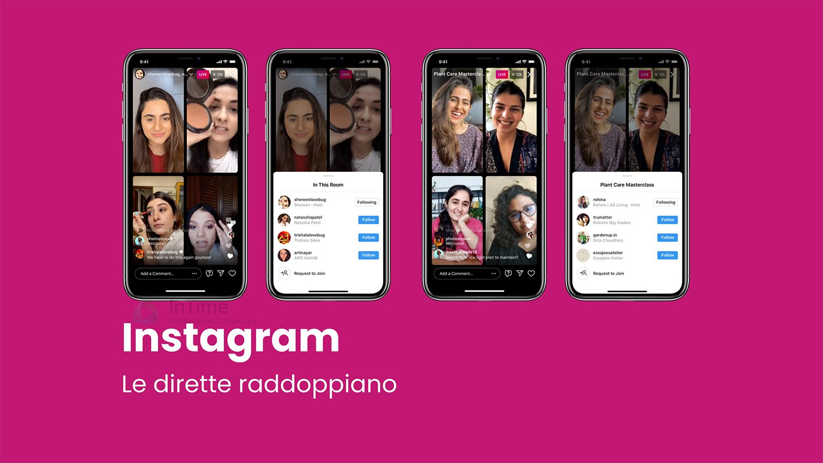 stanze diretta instagram live rooms