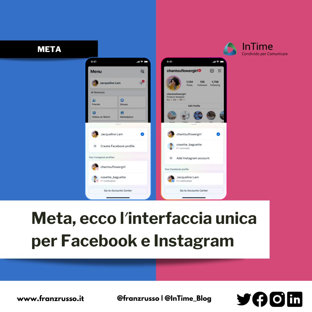 facebook instagram interfaccia unica