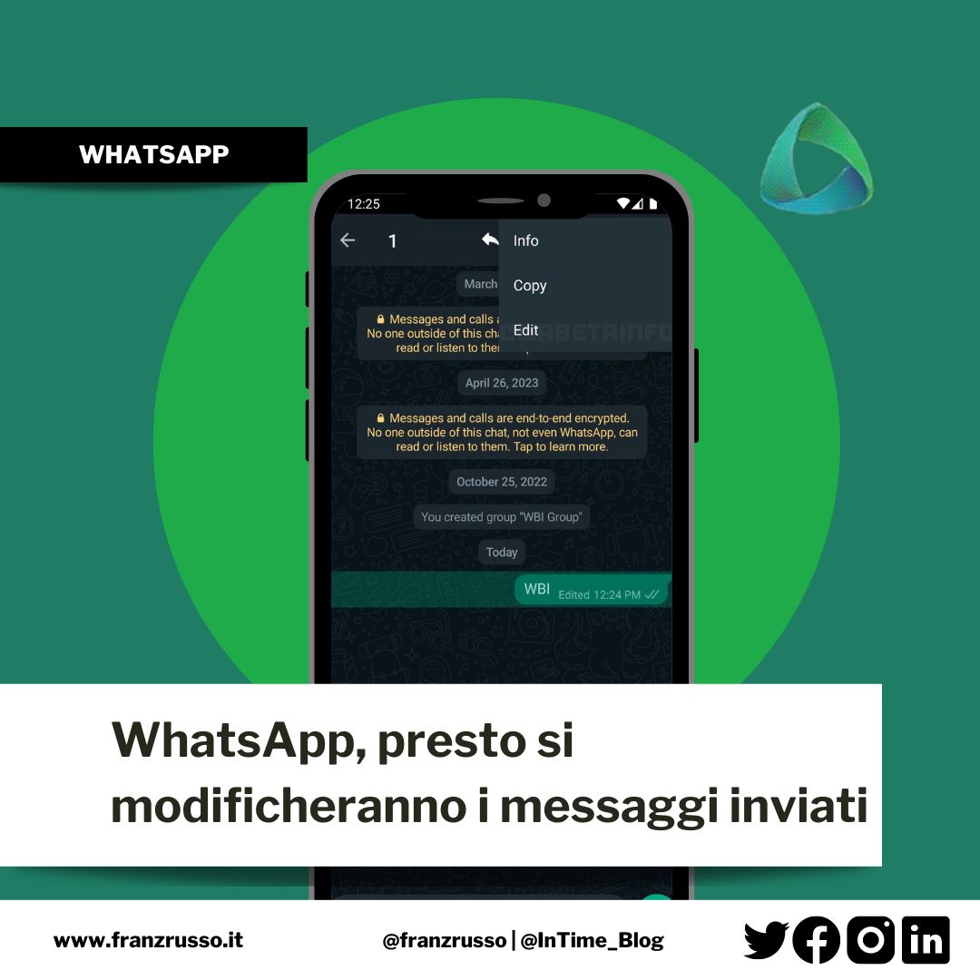 WhatsApp modifica messaggi inviati franzrusso.it