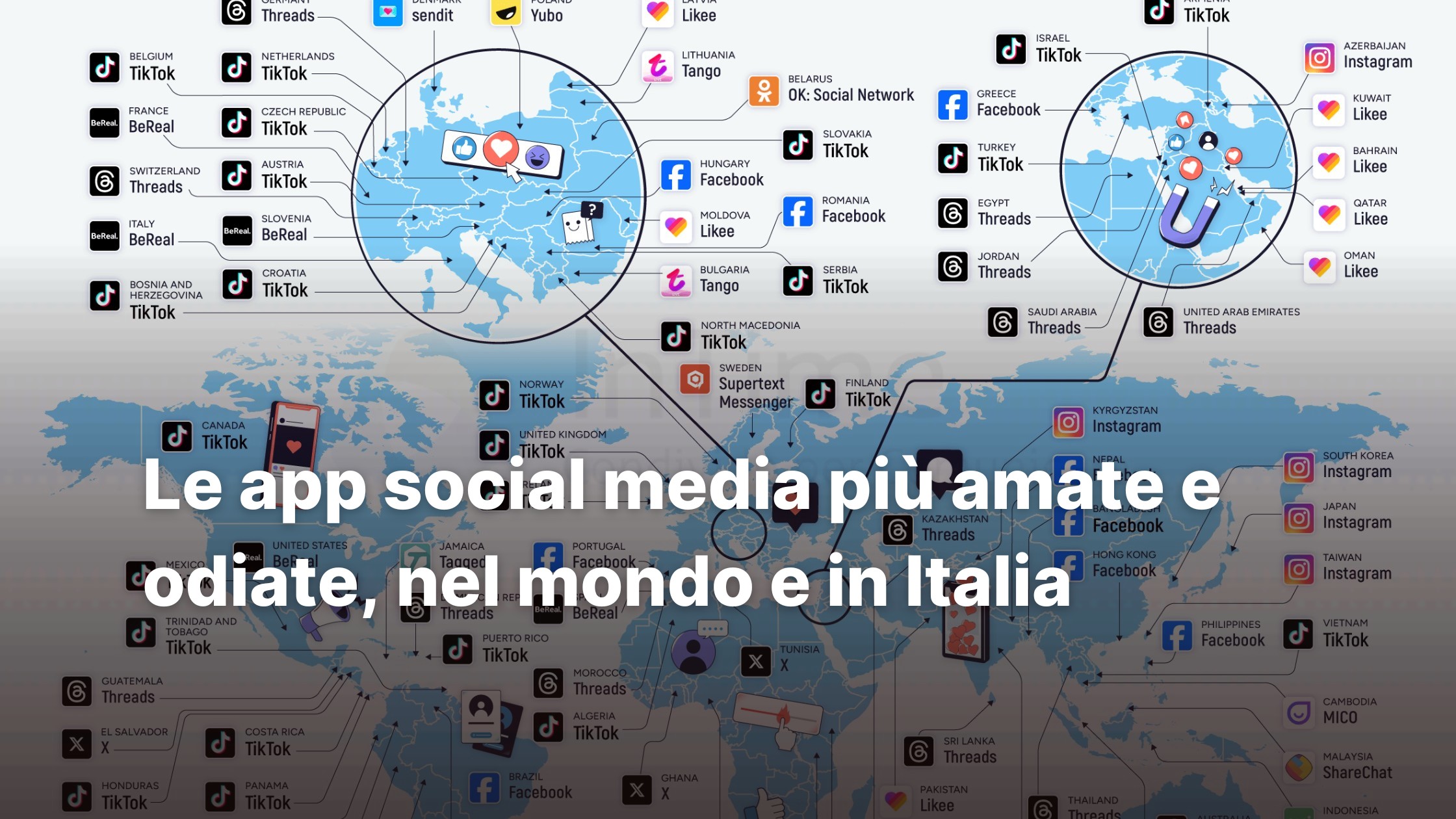 Le app social media più amate e odiate, nel mondo e in Italia