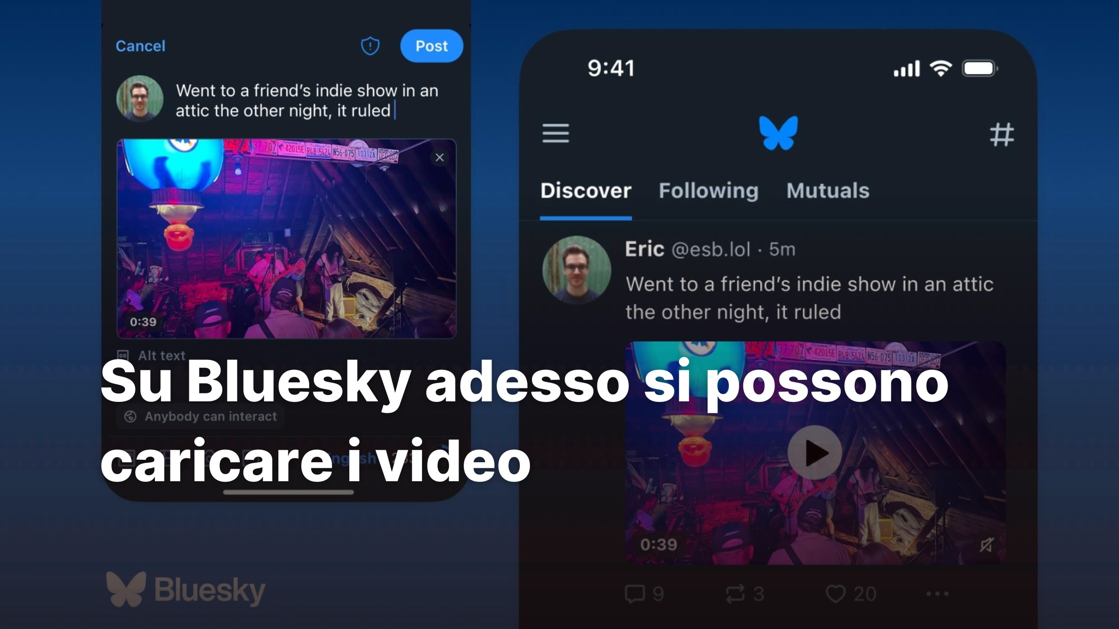 Su Bluesky adesso si possono caricare i video