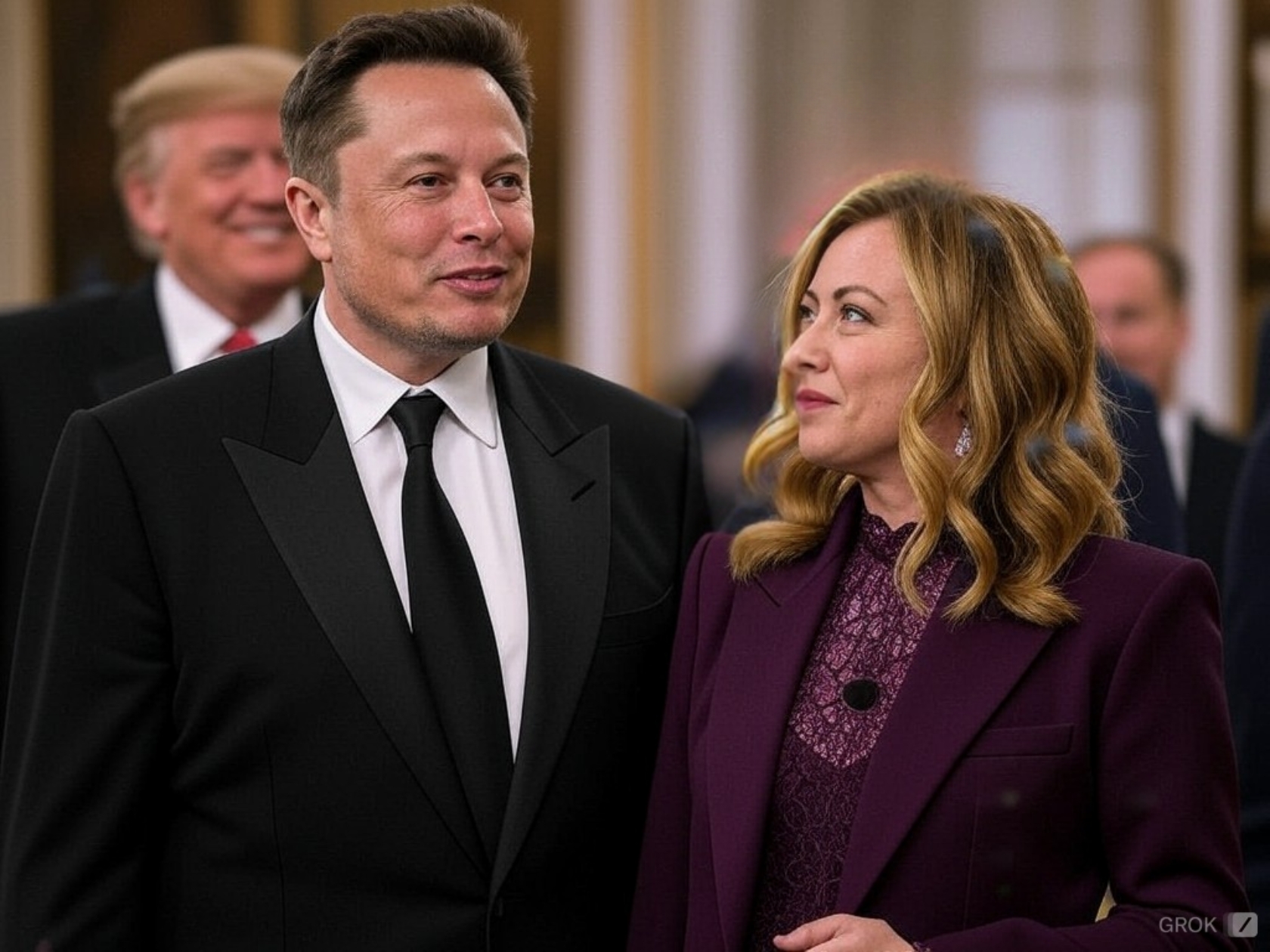 immagine grok fake Musk Meloni franz russo 2024