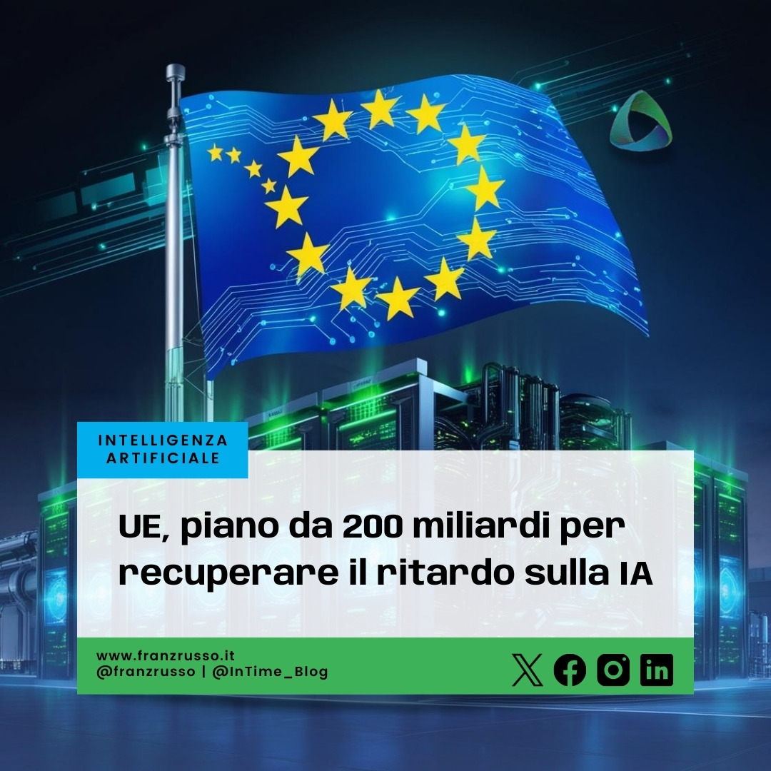 UE, piano da 200 miliardi per recuperare il ritardo sulla IA